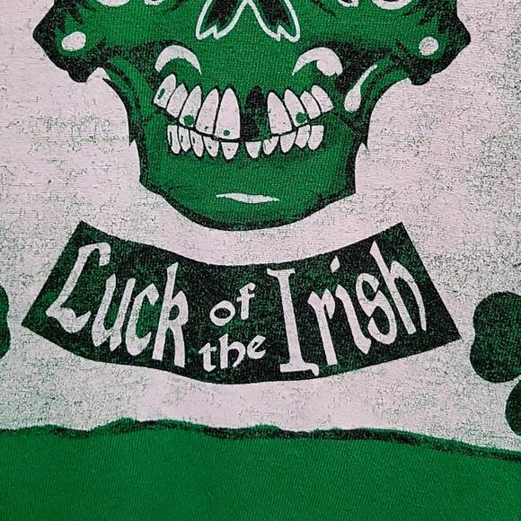 Delta Pro Weight St. Patricks Day Green T-shirt with Skull in Hat Men's Size XL - Picture 4 of 8